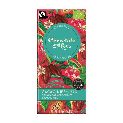 Chocolate and Love Maitosuklaa Cacao Nibs