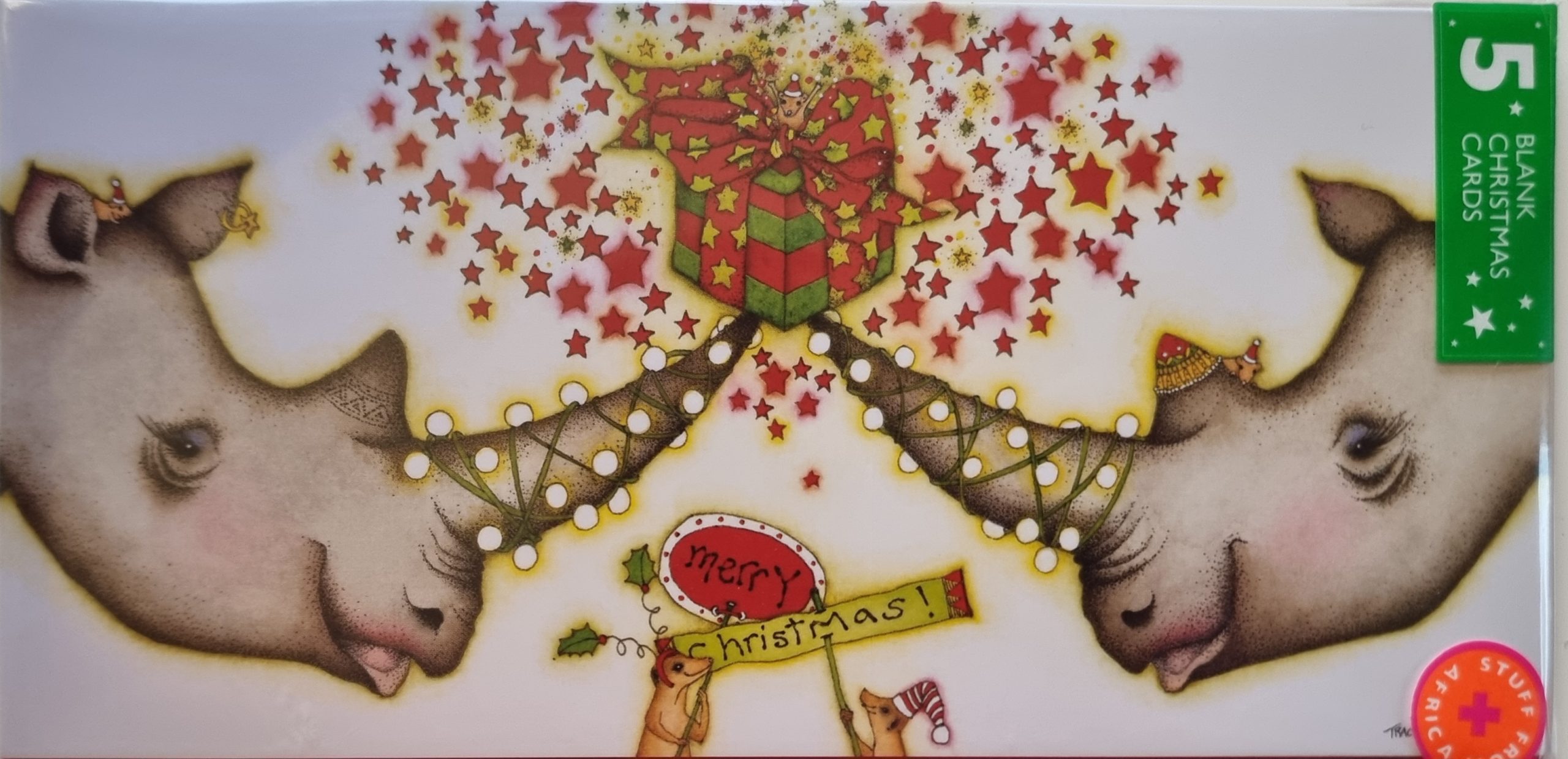 Joulukortti 5kpl, sarvikuono