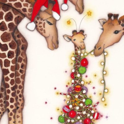 Joulukortti 5kpl, kirahvit