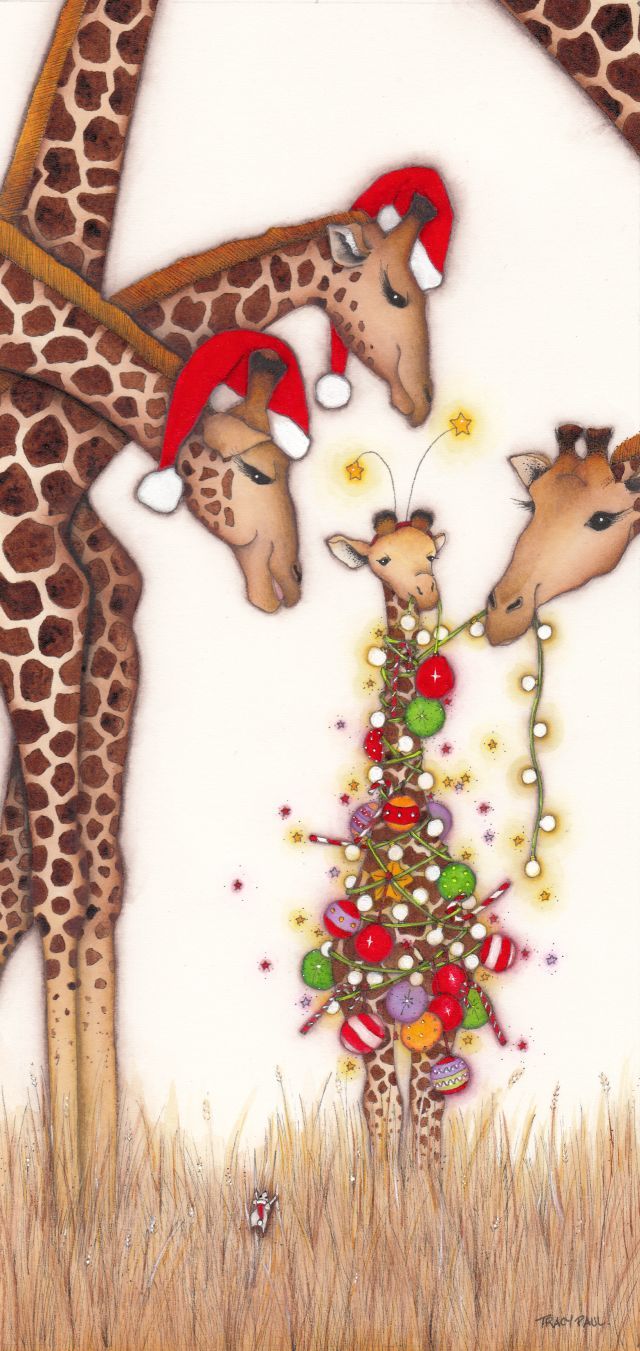 Joulukortti 5kpl, kirahvit