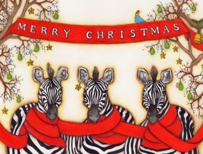 Joulukortti 5kpl, seepra