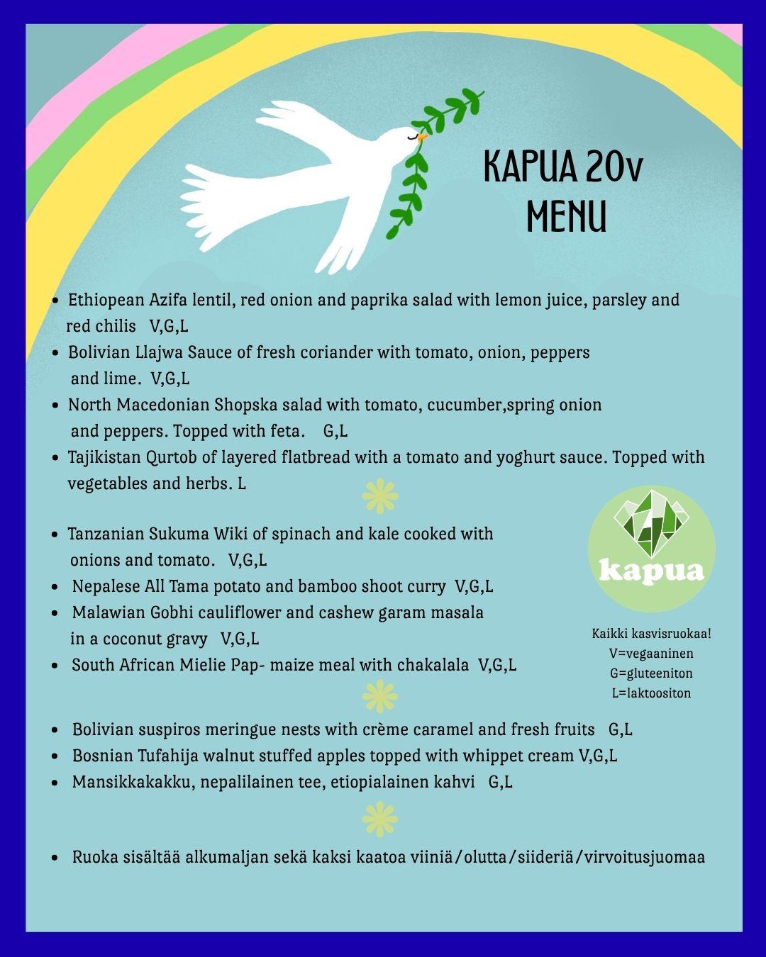 Kapua 20v juhla - illalliskortti - Image 2